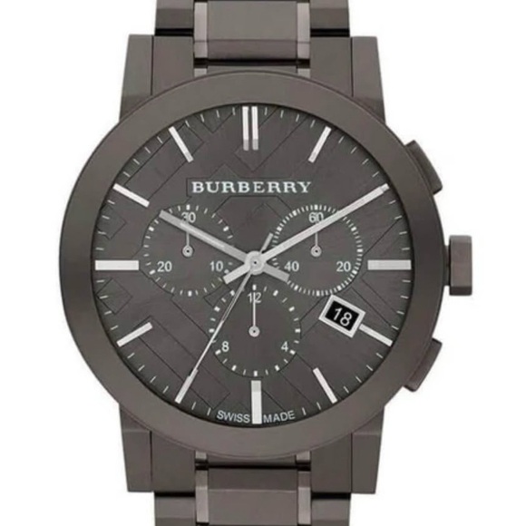 Burberry BU9354 Chronograph Dark Grey Dark Gray Men's Watch Timepiece